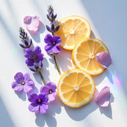 Lavender, violet and grapefruit represent the olfactory notes of the perfume.