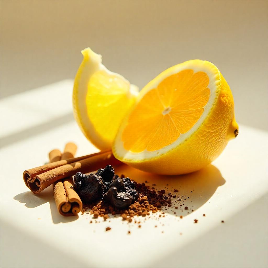 Lemon, praline and black cardamom represent the olfactory notes of the perfume.