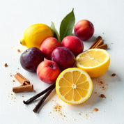 Lemon, apple, plum and cinnamon represent the olfactory notes of the perfume.