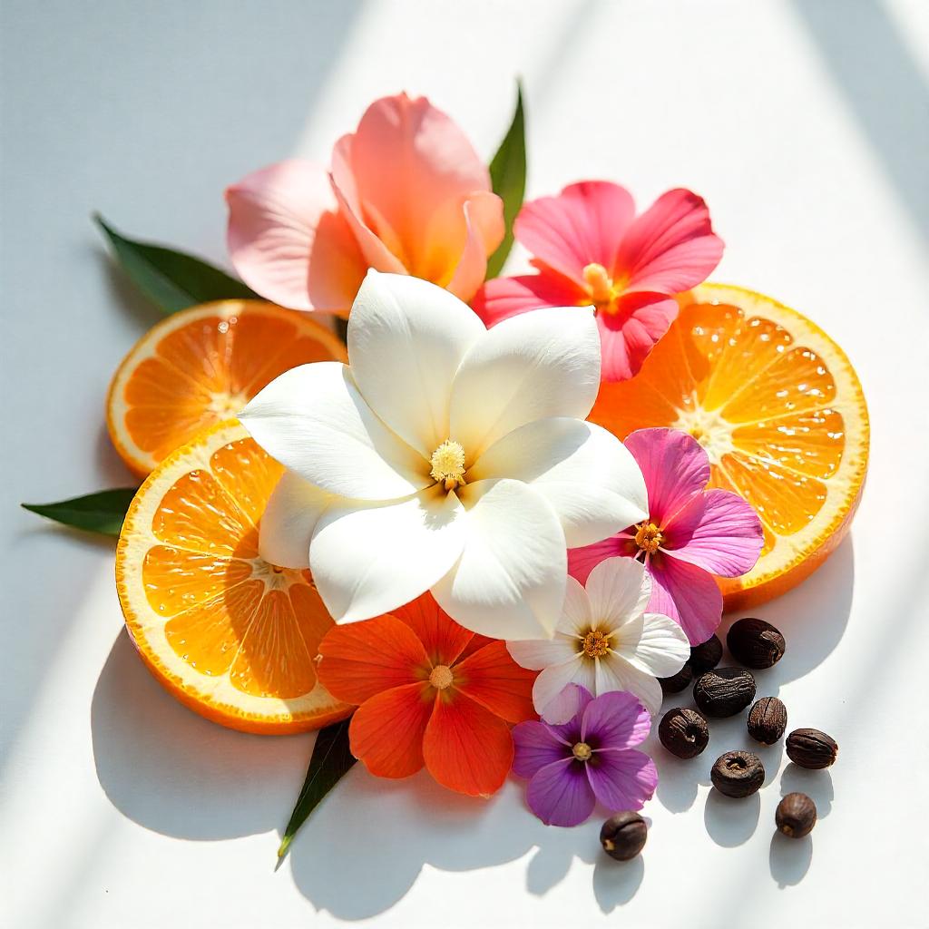 Mandarin, gardenia and rose represent the olfactory notes of the perfume.