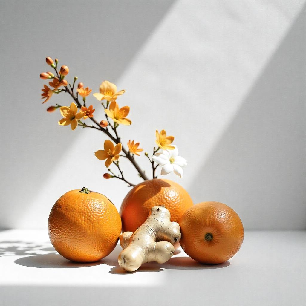 Orange and ginger represent the olfactory notes of the perfume.