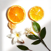 Orange and jasmine represent the olfactory notes of the perfume.