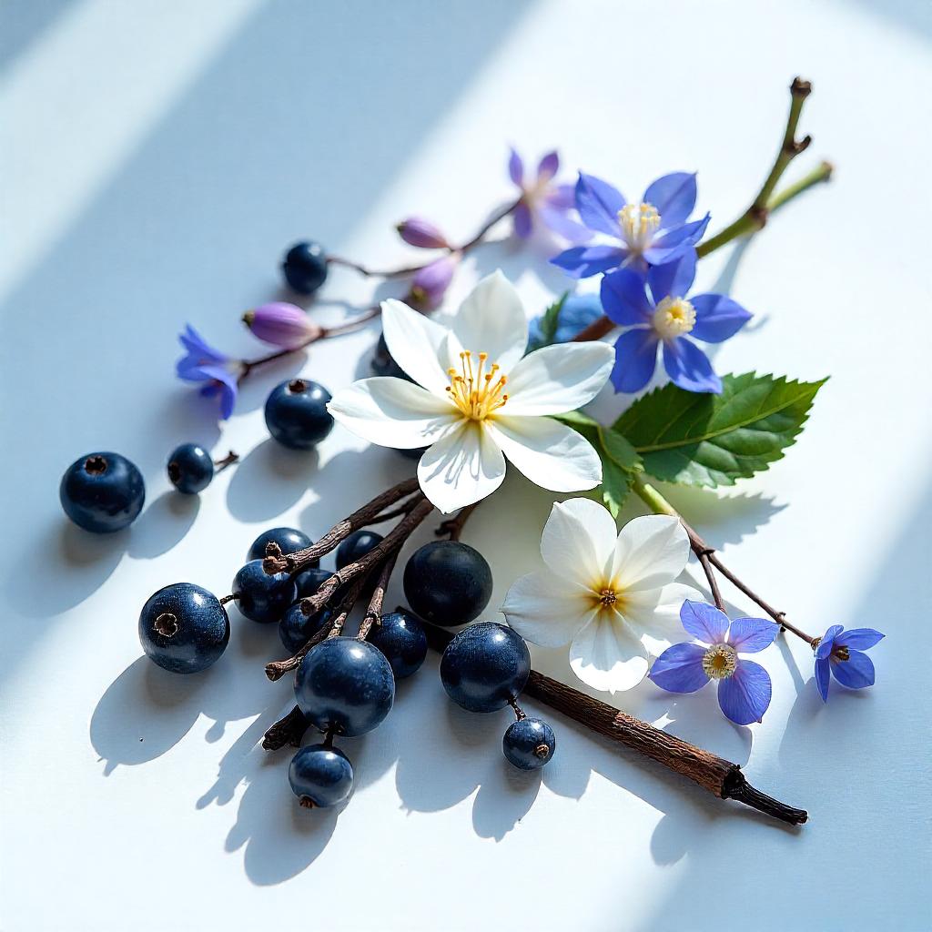 Jasmine, violet and blackcurrant represent the olfactory notes of the perfume.