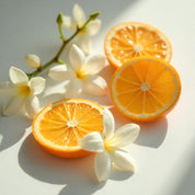 Orange and jasmine represent the olfactory notes of the perfume.