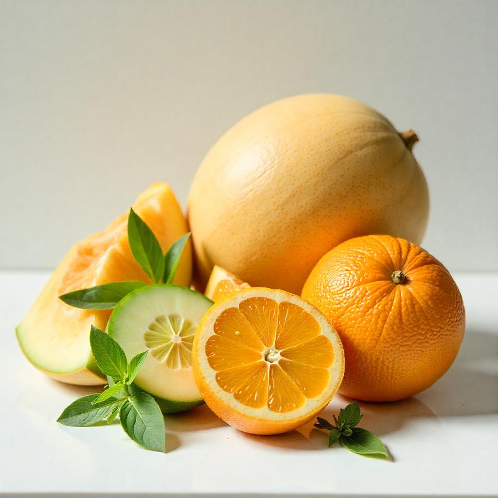 Melon, mandarin and cucumber represent the olfactory notes of the perfume.