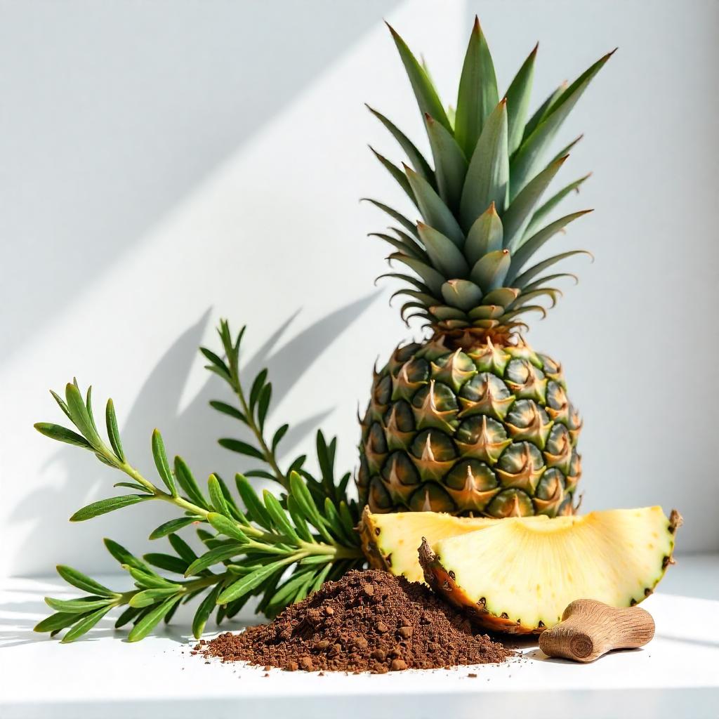 Pineapple and rosemary represent the olfactory notes of the perfume.