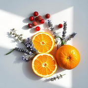 Orange, lavender and juniper berries represent the olfactory notes of the perfume.