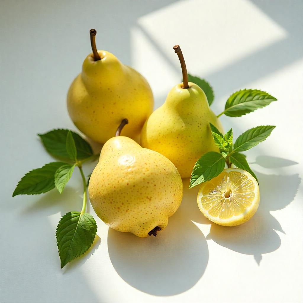 Pear, basil and mint represent the olfactory notes of the perfume.