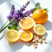 Mandarin, mint, lemon and lavender represent the olfactory notes of the perfume.