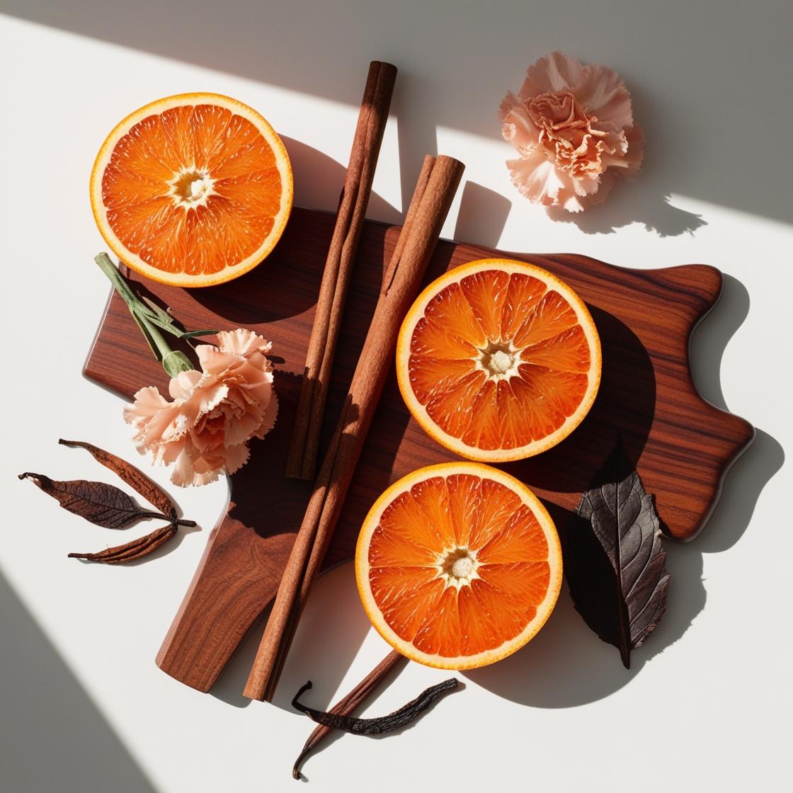 Mahogany, mandarin, rose, vanilla and cinnamon represent the olfactory notes of the perfume.