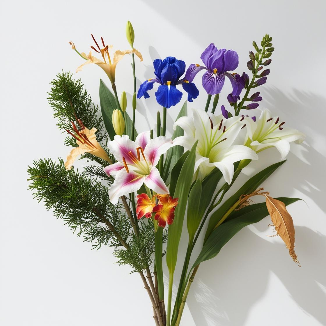 Iris, lily and tobacco flower represent the olfactory notes of the perfume.