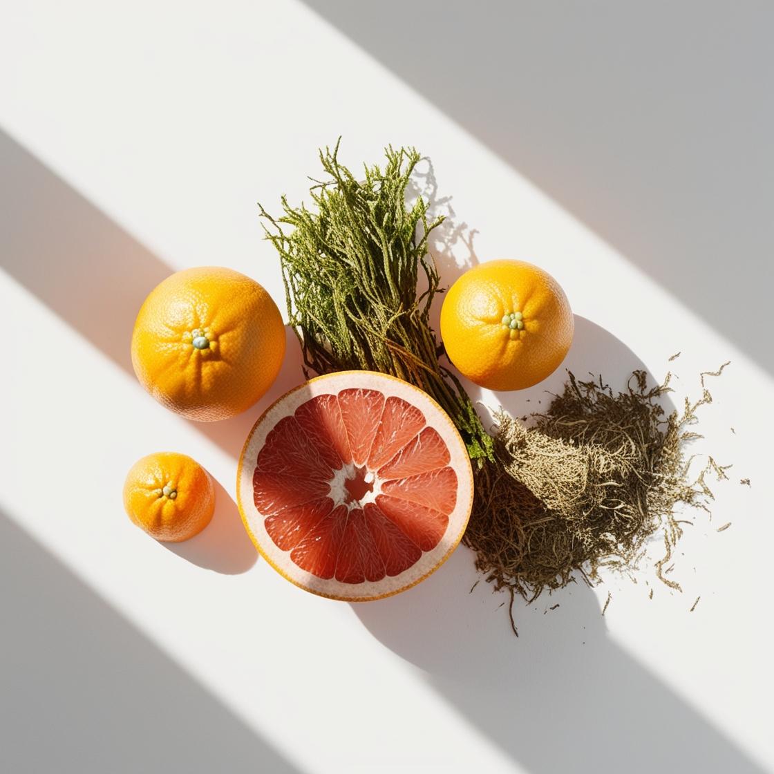 Grapefruit, sage and moss represent the olfactory notes of the perfume.