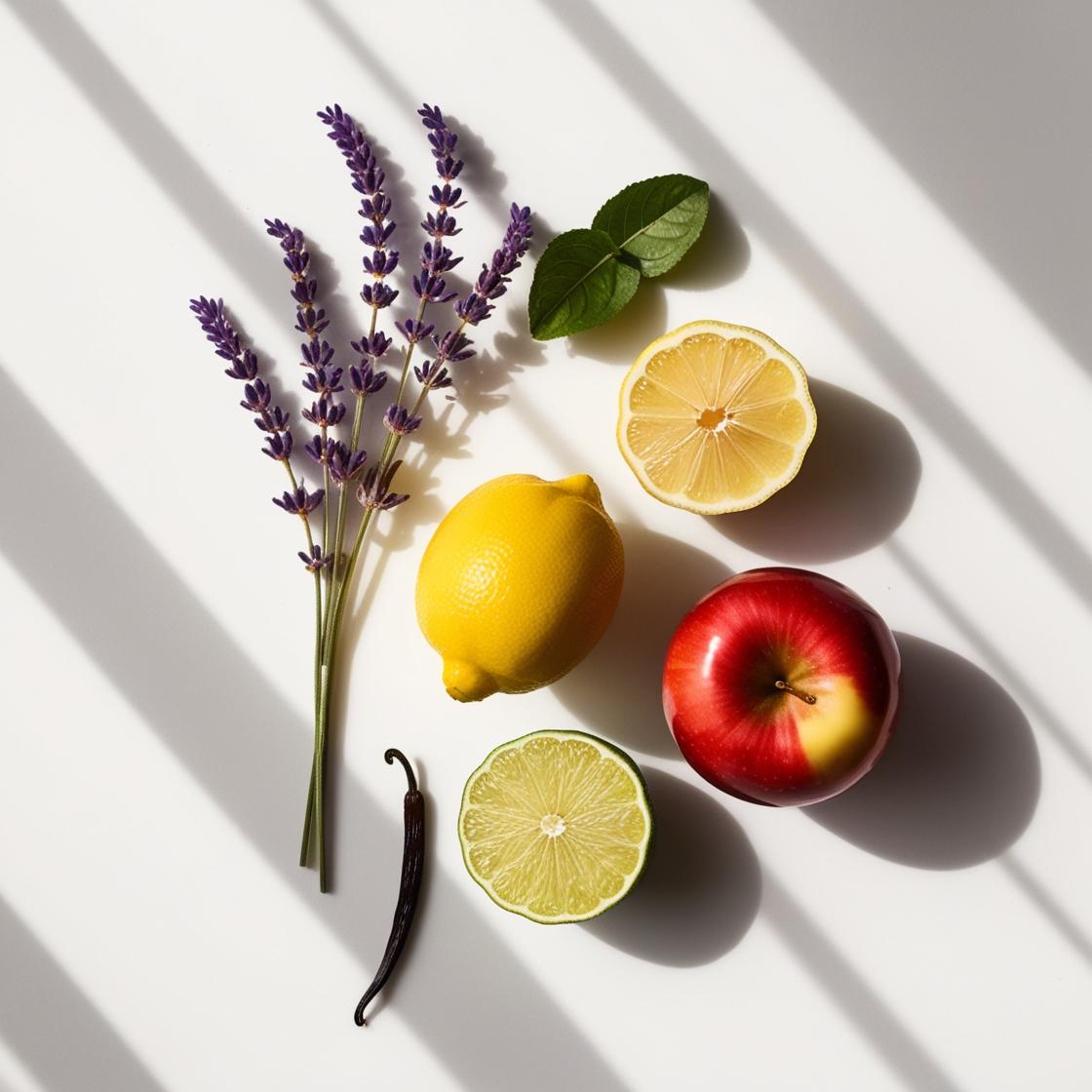 Lavender, lemon, lime and apple represent the olfactory notes of the perfume.