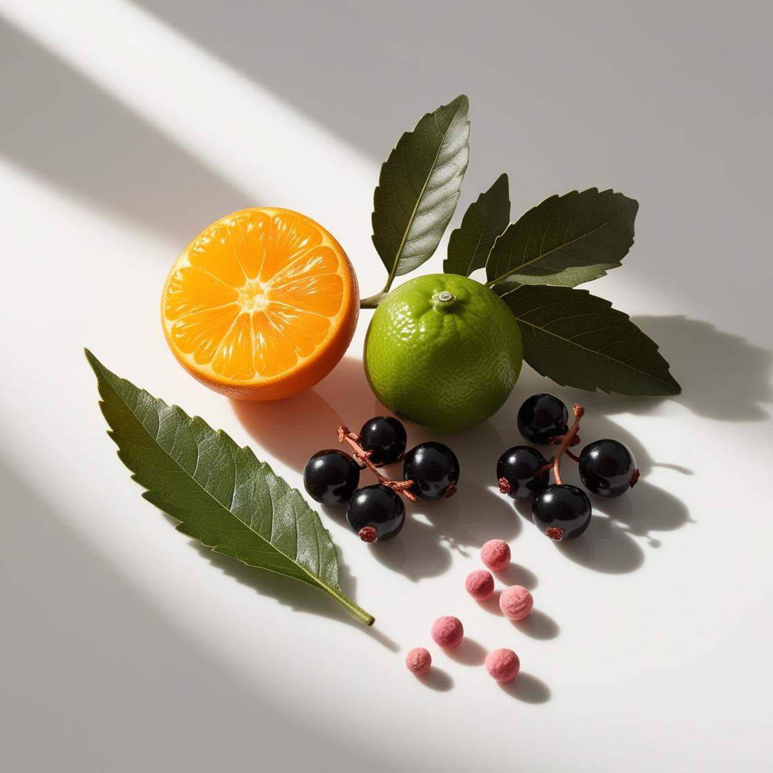 Orange, bay leaf, black currant and green mandarin represent the olfactory notes of the perfume.