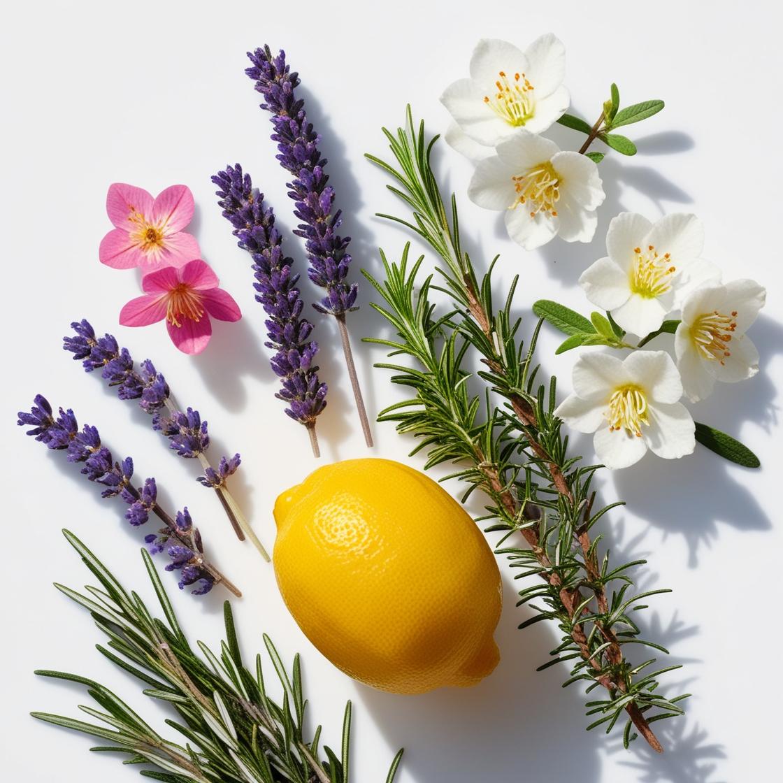 Lemon, lavender, jasmine and rosemary represent the olfactory notes of the perfume.