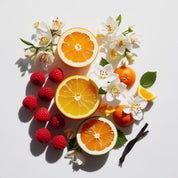 Raspberry, mandarin and orange blossom represent the olfactory notes of the perfume.