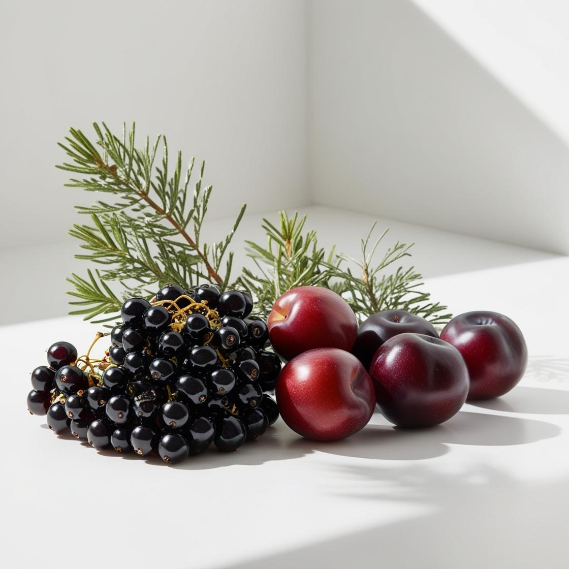 Plum, thyme and blackcurrant represent the olfactory notes of the perfume.