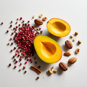 Mango, dried fruits and pink pepper represent the olfactory notes of the perfume.