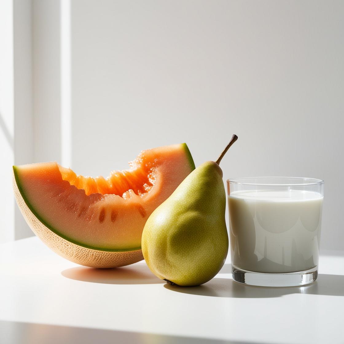 Malon, pear and milk represent the olfactory notes of the perfume.