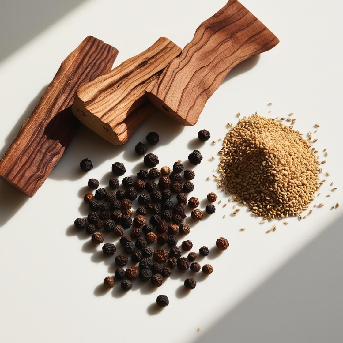 Cumin, wood and pepper represent the olfactory notes of the perfume.