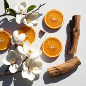 Orange, jasmine and wood represent the olfactory notes of the perfume.