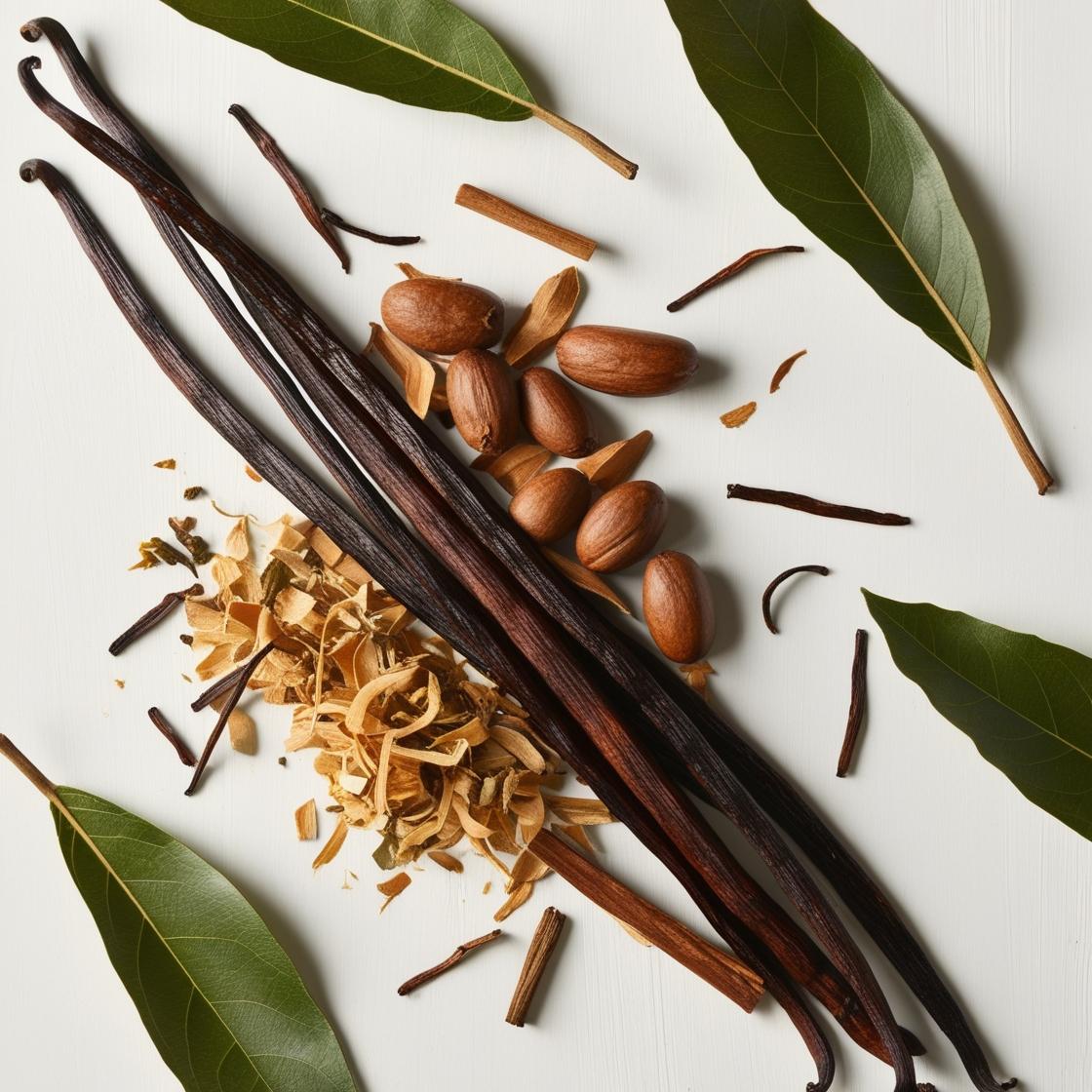 Vanilla representing the olfactory notes of the perfume.