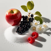 Red apple, sugar, blackcurrant and raspberry blossom represent the olfactory notes of the perfume.