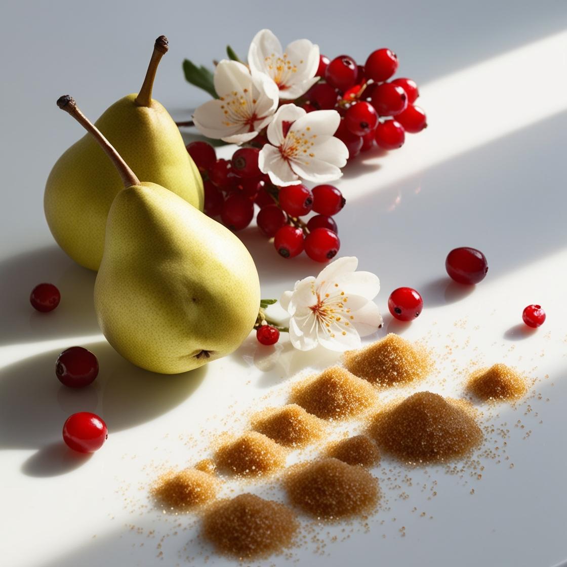 Brown sugar, red berries and pear represent the olfactory notes of the perfume.