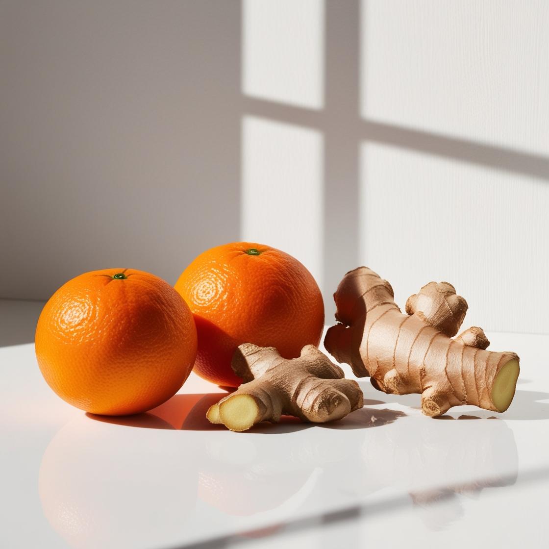 Orange and ginger represent the olfactory notes of the perfume.