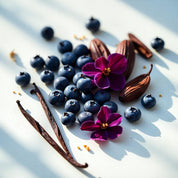 Blueberry, cocoa, vanilla and black violet represent the olfactory notes of the perfume.